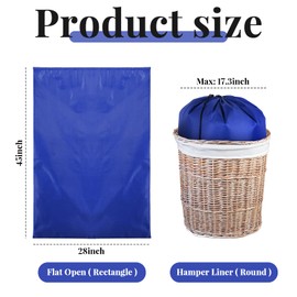 Woanger 12 Pcs 28 x 45 Inch Extra Large Laundry Bag Bulk Travel Laundry Organizer Bag with Drawstring Fit Hamper Basket Washable heavy duty bag for Camp Home College Dorm Dirty Cloth (Blue)