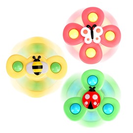 Hand Spinner Baby Toy, Spinning Often, Educational Toy, Bath, Water Play, Popular, Birthday Gift, Cute Insects, Pack of 3