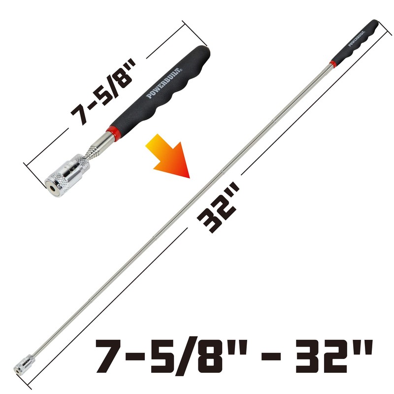 Powerbuilt 8 lb LED Lighted Telescoping Magnetic Retriever Pick Up