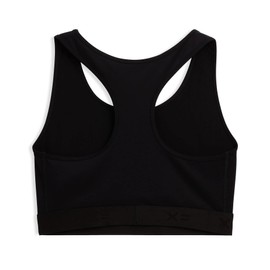 TomboyX Racerback Compression Bra Wireless Medium Support Top Smooth Flatlock Seams Full Coverage Athletic Bra- Large/Black