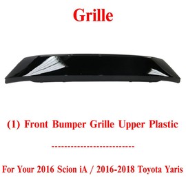US AUTO PARTS PLUS New Front Bumper Upper Grille Black Plastic Direct Replacement For Scion iA 2016 / Toyota Yaris 2016-2018 53114WB003 TO1036176