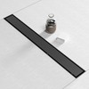 Fibetter Linear Shower Drain 24 Inch Black with Removable 2-in-1