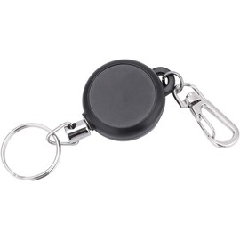 Llavero retráctil de acero inoxidable de 60 cm, cuerda de alambre retráctil, pequeño cierre extensible, antipérdidas