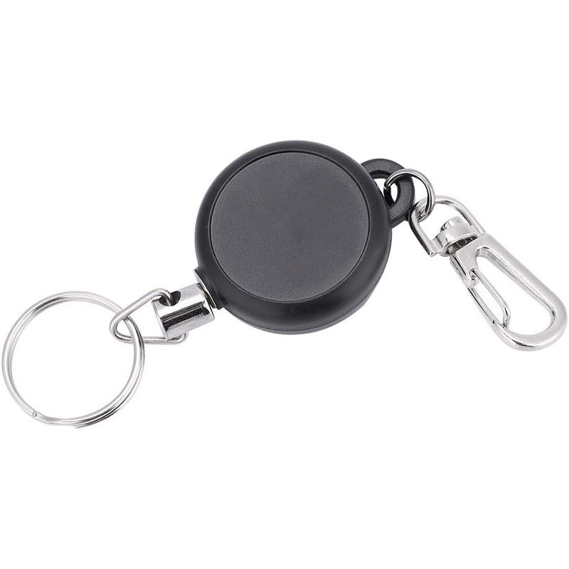 Llavero retráctil de acero inoxidable de 60 cm, cuerda de