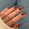 Uñas postizas marrones cuadradas largas, uñas postizas de gel suave,