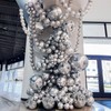 Metallic Silver Balloons Different Size, 123 Packs Silver Balloons Arch