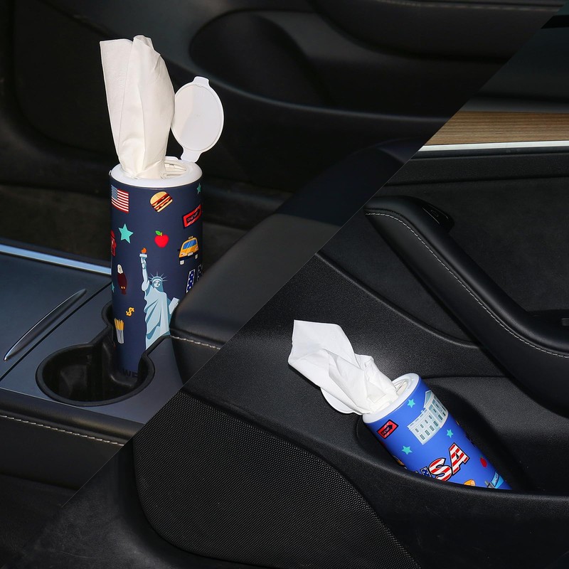 Car Tissues Cylinder 4 Packs Round Tissue Box Holder Perfect