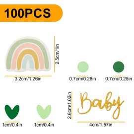 Lotsdonxia 100 Pcs Baby Shower Confetti Table Decoration for Gender Reveal Parties Eco-Friendly Paper Scatter Shiny and Colourful Party Décor (Green)