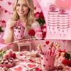 24 Pcs Mini Pink Valentine Buckets with Handle 2.36 Inch