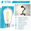 Ascher Vintage LED Edison Bulbs, 6W, Equivalent 60W, Non-Dimmable, High