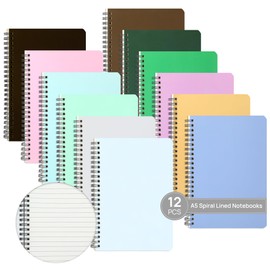 miikoul 12 Pack A5 Spiral Lined Notebooks, 8.3" X 5.5", 60 Sheets/120 Pages Wide Ruled Notebook Spiral Journals Bulk Paper Cover Notepad 12 Colors for Students Taking Class Notes Home Office Gift