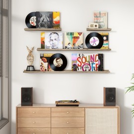 Floating Picture Ledge Shelves for Wall Set of 4, 24 Inch Wall Shelves with Lip Long Large Nursery Book Shelf for Toys Storage Kids Bookshelf Wall Mounted Living Room Bedroom Decor Frames