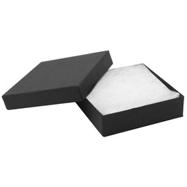 100 Cotton Filled Boxes Size 33, 3.5" x 3.5"x 1" , Black size #33