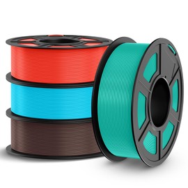 TECBEARS PETG Filament 1.75mm 4KG, 3D Printer Filament Bundle PETG, Strong Toughness, 4 * 1KG(1320M) Filament High Precision, Dimensional Accuracy ±0.02mm,Mint Green+Cherry Red+Chocolate+Sky Blue