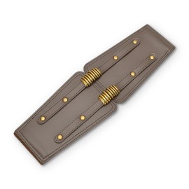 LumiSyne Women Wide Elastic Waist Belt Leather Belt Metal Interlock Buckle Retro Waistband Cinch Belt For Dress Jumpsuit Coat