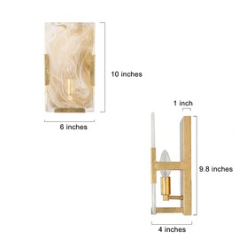 ZEVNI Gold Sconces Wall Lighting, Modern 1-Light Vanity Lights for Bathroom