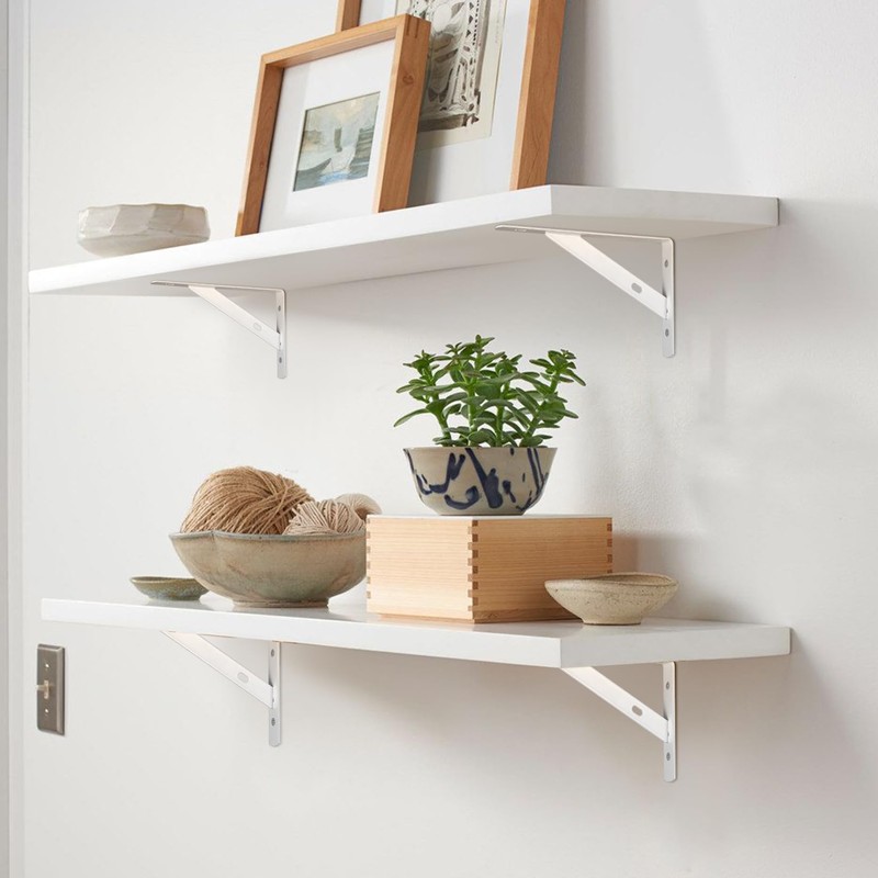 Pack of 8 Shelf Brackets, 90 Degree Shelf Brackets, Metal
