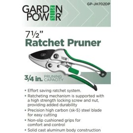 Garden Power Premium Heavy Duty Ratchet Pruning Shears, Professional Hand Pruner