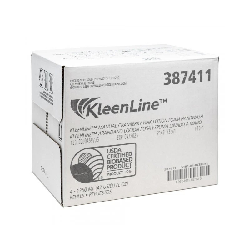 KleenLine Manual Pink Cranberry Foam Handwash, 5161-04-BCE00YL, 1250 ml Refills