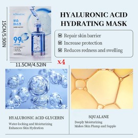 12 Stück Tuchmasken Set,Daily Care Gesichtsmasken,Hautpflege Feuchtigkeitsspendende Masken für verschiedene Hautbedürfnisse,Niacinamid, Hyaluronsäure,Centella Asiatica Feuchtigkeitsmaske