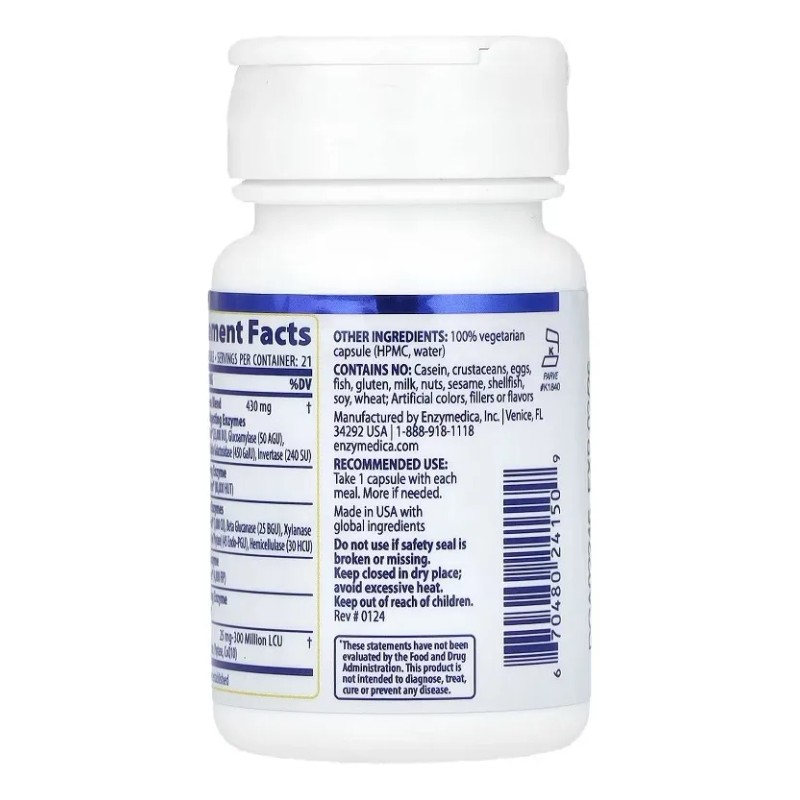 Enzymedica Digest Gold Con Atpro 21 Cápsulas Sabor Sin Sabor