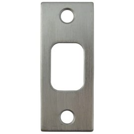 Stone Harbor Hardware Square Corner Deadbolt Strike Plate, 1-1/8" x 2-3/4", 2-1/8" Center-to-Center, Satin Chrome
