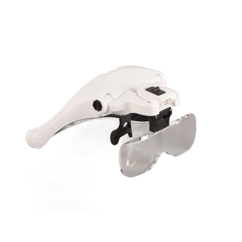 Head Mounted Magnifying Glass 2pcs LED Light Adjustable Rechargeable Headband