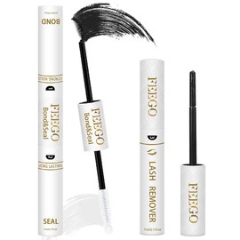 FEEGO 200D Lashes Extension Kit Thick Eyelash Extension Kit 10-20mm Lash Clusters Individual Eyelashes Kit With Lash Bond and Seal D Curl Cluster Eyelash:_Glue & Remover