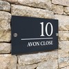 Badgemaster Modern Anthracite House Number Sign Plaque Stainless Steel Standoffs