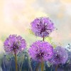 HSENJT Diamond DIY Painting Kits Purple Dandelion,Flowers Diamond Art Craft