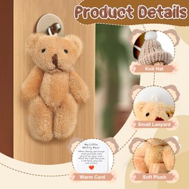 Yozexin Worry Bear Hug in a Box, Mini Worry Bear with Inspirational Card,Emotional Support Crochet Bearss, for Christmas and Valentine's Day,Gifts for Friends Family