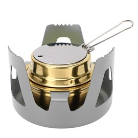 Mini Alcohol Stove Brass Aluminum Alloy Safe Windproof Portable Widely Used Mini Backpacking Stove for Camping Cooking Gray