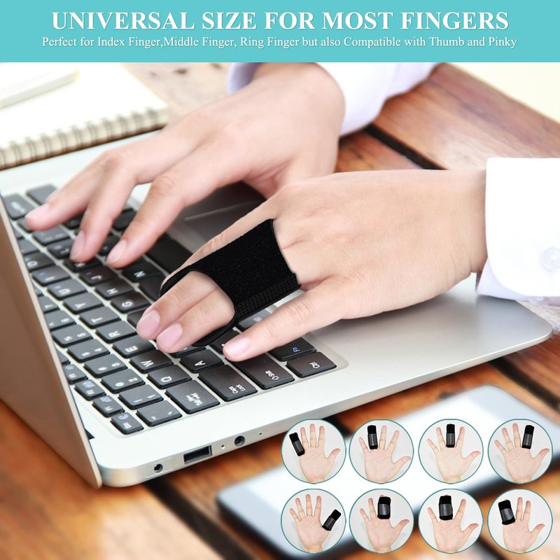 Upgraded Finger Splint Finger Buddy Splints with 2 Metal Bars,