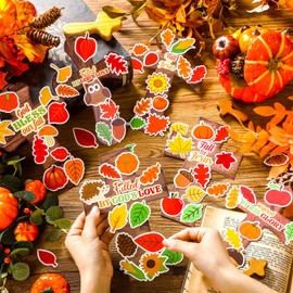 Watersay 48 Set Religious Craft Kit Christmas Jesus Cross Craft Make Your Own Fall Cross Craft Pumpkin Maple Leaf DIY Bible Craft Hanging Ornament for Church VBS Autumn Harvest Activities