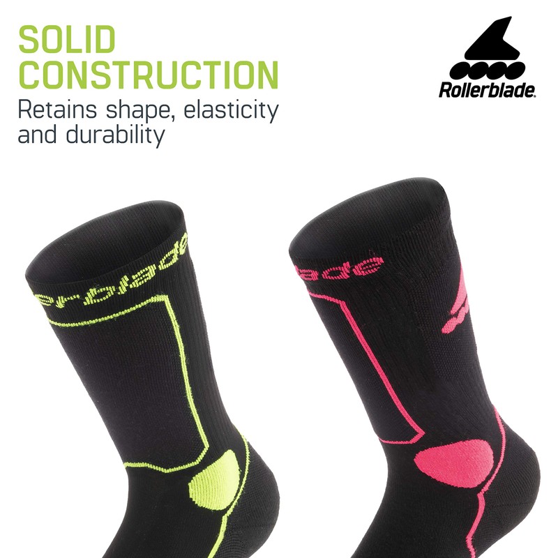 Rollerblade Performance Men's Socks, Inline Skating, Multi Sport, Black and