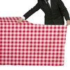 Gatherfun 3PCS Red White Gingham Rectangular Waterproof Tablecloth 54X108Inch Disposable
