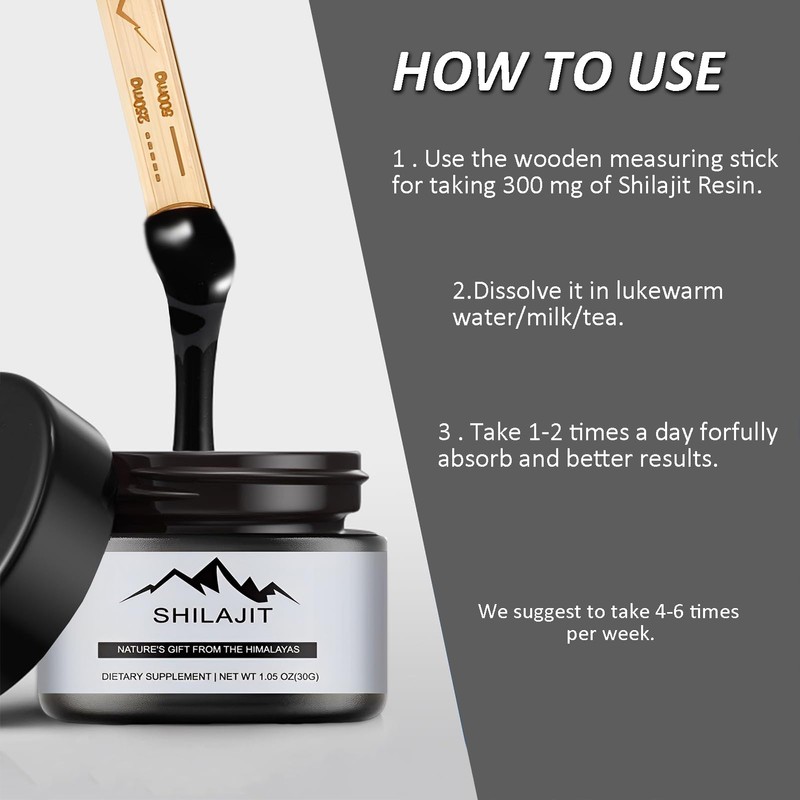 Shilajit Resin Himalaya 50g Natural Shilajit Harz Maximalstärke 600mg Silajit