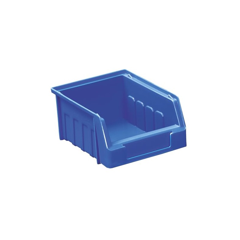 EQUIP247UK Plastic Storage Bins, Blue Stacking Parts Container, Size 1