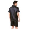TONY AND CANDICE Men's Short Sleeve Satin Pajama Set with