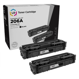 LD Products Compatible Toner Cartridge Replacement for HP 206A 206X W2110A W2110X (Black, 2-Pack) for HP Color Pro M283fdw M255dw MFP M283cdw M282nw M283 M255 Printer Ink