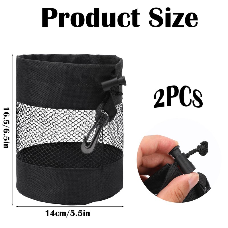ZKFSIE Golf Ball Bags – 2 Pack Mesh Ball Pouch