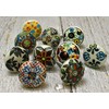 ARTISNO 10pcs Handmade Ceramic Kitchen Cabinet Door Handles Floral Pull
