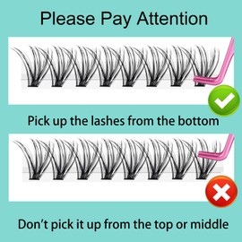 Cluster Lashes DIY Eyelash Extension 50D 240pcs Individual Lashes C Curl 14-18mm Lash Clusters Volume Eyelash Clusters Cluster Eyelash Extensions 0.07 Black (50D-0.07C-14-18)