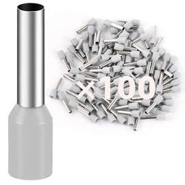 Pack of 100 4 mm² Wire End Ferrules 12 mm Long Wire End Ferrules Partially Insulated PVC Cable Connector Made of Tin-Plated Copper