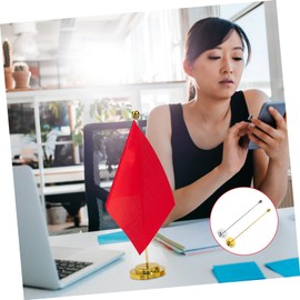 Operitacx 2pcs Desk Flag Base Stand Easy to Install Small Flagpole Holder for Conference and Office Decor and Stable Base for Desktop Flags