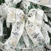LIZLOVESS Ivory Music Note & Reindeer Christmas Wired Ribbon 2.5"