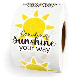 500pcs Sending Sunshine Your Way Stickers, Sun Stickers Roll, Cute Happy Mail Envelopes Seals, Small Business Boutique Handmade Packaging Labels