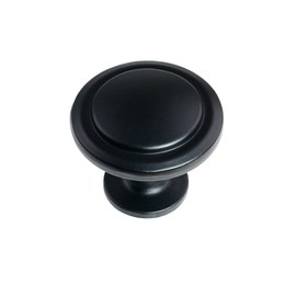 1-1/4 in. Flat Black Round Cabinet Knob 10-Pack