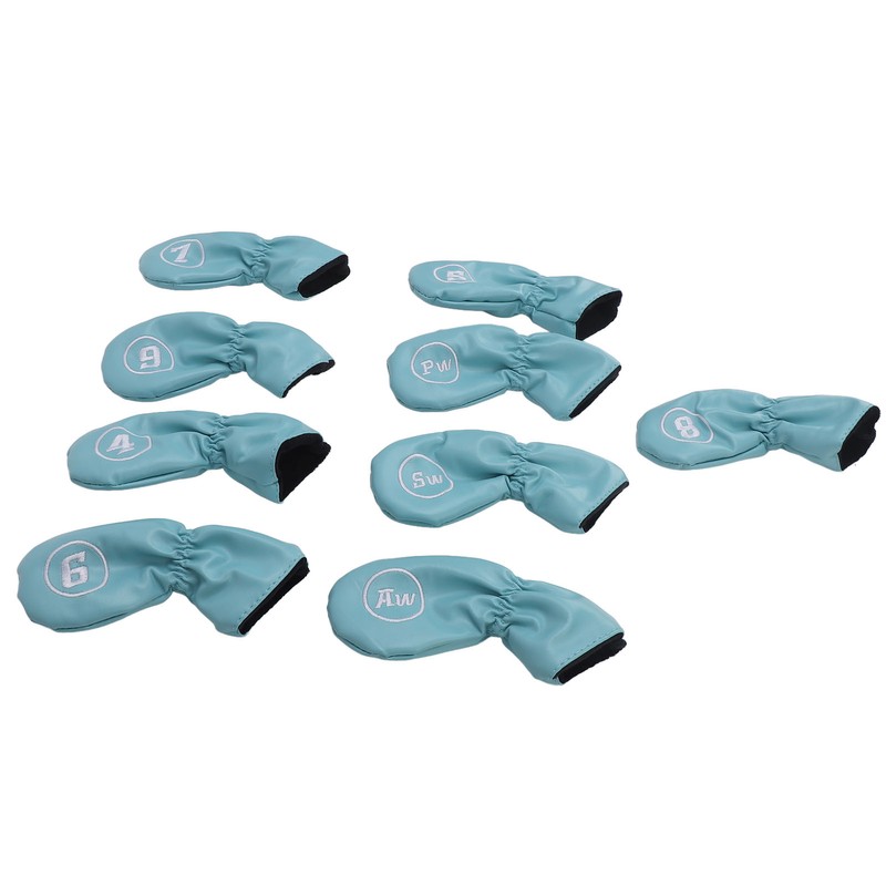 9pcs Golf Club Cover PU Leather Stylish Portable Golf Head