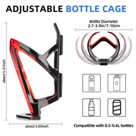 ROCKBROS Bike Water Bottle Holder Ultra-Light Durable Bicycle Bottle Cages with Screws Tool, Universal Bike Cup Holder Rack for Road MTB Bikes Cycling Accessories